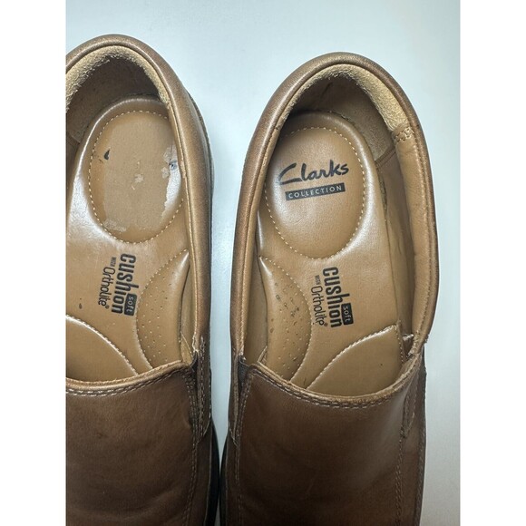Clark's Collection Ortholite Brown Slip On Loafers Soft Cushion Men's SIZE 8M - Picture 7 of 9